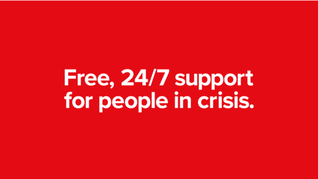 free 24/7 support for people in crisis graphic text