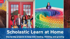Scholastic Learn at Home graphic with kids