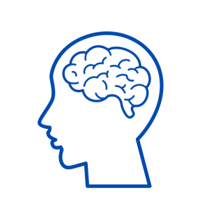 A clipart image of a human and its brain
