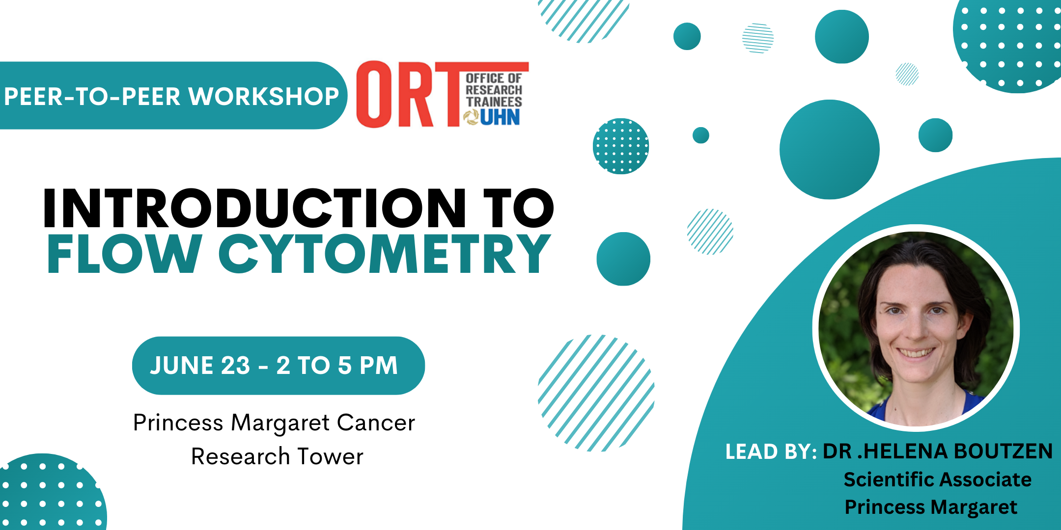 Peer-to-Peer workshop. Introduction to Flow Cytometry. June 23, 2 -5 pm. Princess Margaret Cancer Research Tower. Lead by Helene Boutzen. Scientific Associate. Princess Margaret