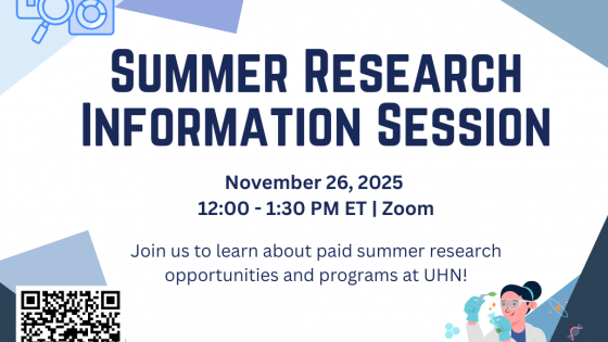 Summer Research Information Session poster.