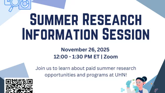 Summer Research Information Session poster.